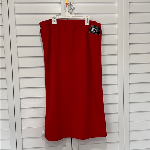 STARTER - Athletic midi Red Skirt with Patterned Trim - Picture 3 of 4